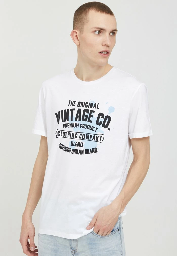 Coupon 🎉 Blend BHTEE - T-shirt Imprimé - Bright White 🔥