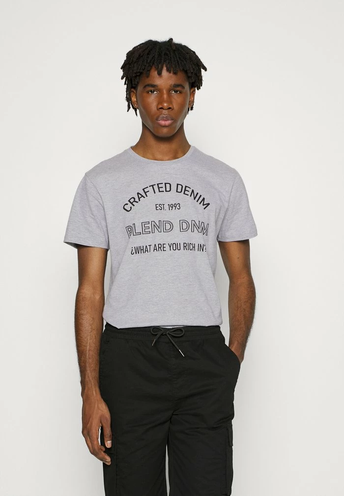 Coupon 👍 Blend TEE - T-shirt Imprimé - Stone Mix 🔔