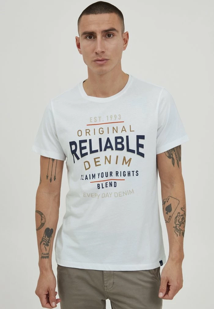 Bon marché 🤩 Blend BHGERRIT - T-shirt Imprimé - Bright White 🎁