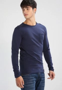 Meilleure vente 😍 Blend BHBHNICOLAI TEE L.S. - T-shirt à Manches Longues - Navy 🌟