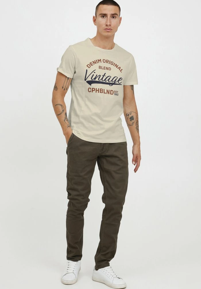 Tout neuf 😀 Blend BHERWIN - T-shirt Imprimé - Egret ⭐ – Image 2