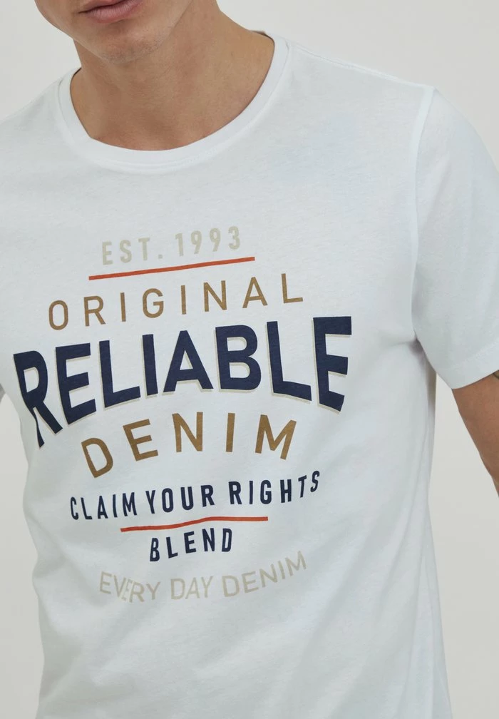 Bon marché 🤩 Blend BHGERRIT - T-shirt Imprimé - Bright White 🎁 – Image 4