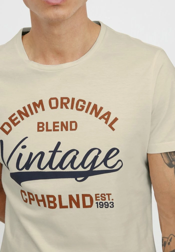 Tout neuf 😀 Blend BHERWIN - T-shirt Imprimé - Egret ⭐ – Image 4