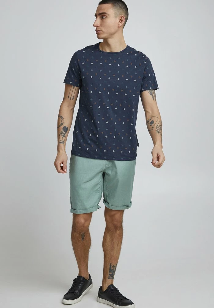 Bon marché 🎁 Blend T-shirt Imprimé - Blue 💯 – Image 2