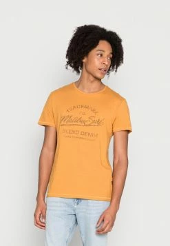 Coupon 🔥 Blend TEE - T-shirt Imprimé - Spruce Yellow 😍