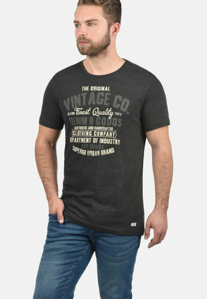 Meilleure vente 🔥 Blend BHVADIM - T-shirt Imprimé - Charcoal 🧨