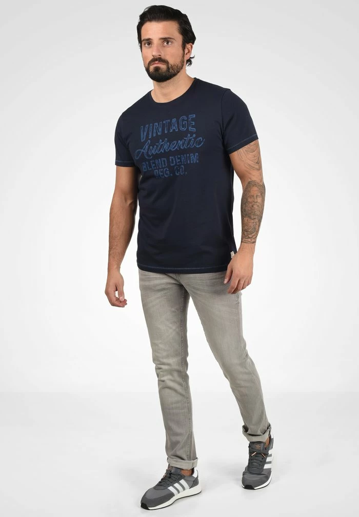 Tout neuf 🎉 Blend BHFLORENZ - T-shirt Imprimé - Dark Navy Blue 👍 – Image 2