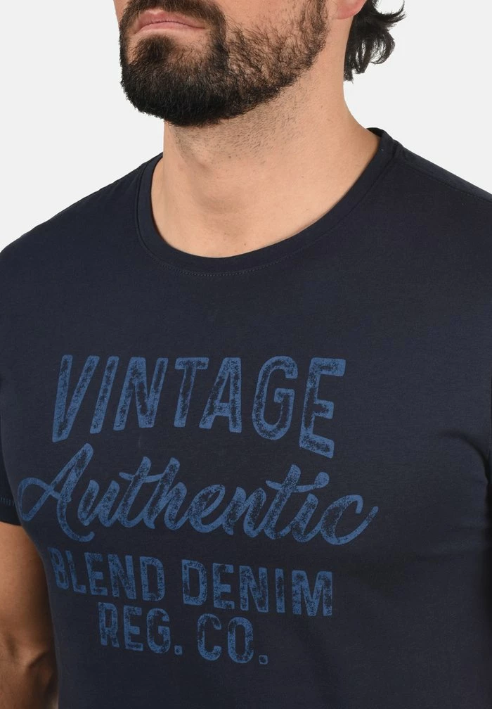 Tout neuf 🎉 Blend BHFLORENZ - T-shirt Imprimé - Dark Navy Blue 👍 – Image 4